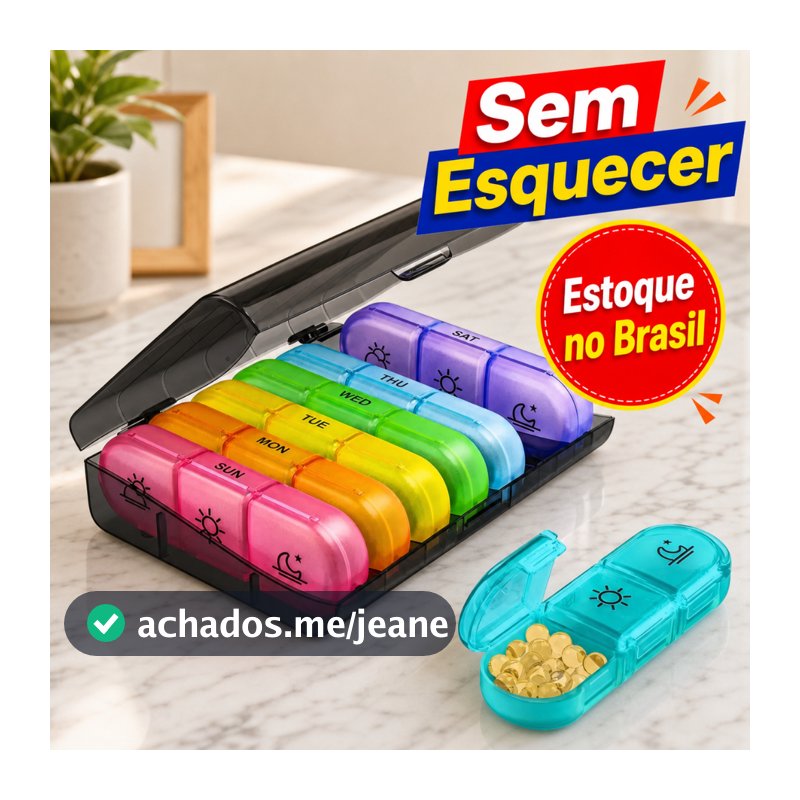 Caixa de Remédio Semanal 7 Dias 3 Compartimentos Manhã Tarde Noite Portátil Organizador de Pílulas Viagem