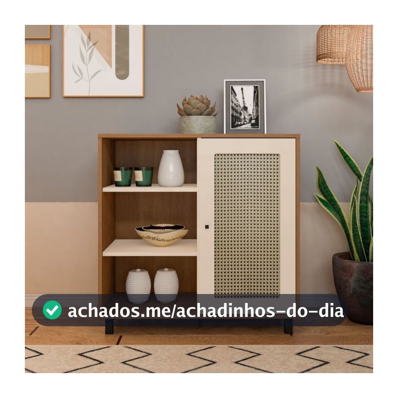 Aparador Buffet Charlotte Balcão 1 Porta Decoração Sala Cantinho do Café Premium