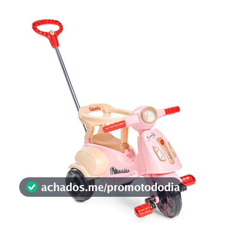 Triciclo Infantil Andador Carrinho De Passeio Motoquinha Totoka Buzina Pedal Haste Calesita