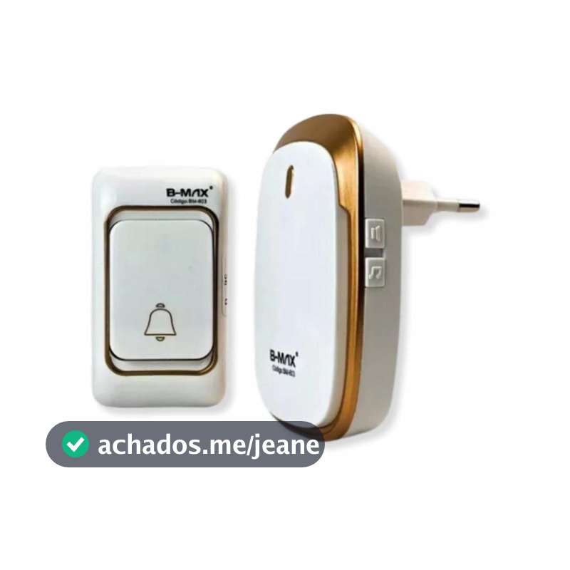 Campainha Sem Fio Residencial Alcance Longo Som Ajustável Fácil Instalação