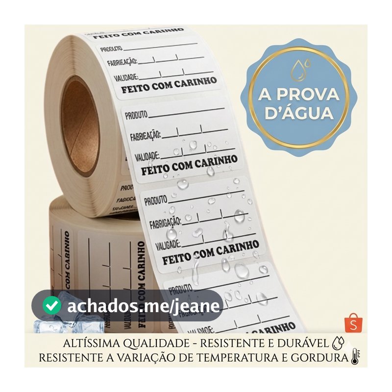 Etiqueta Validade Congelamento BOPP para Manipulação de Alimento Anvisa 5x3cm a Prova D'água 50/1000