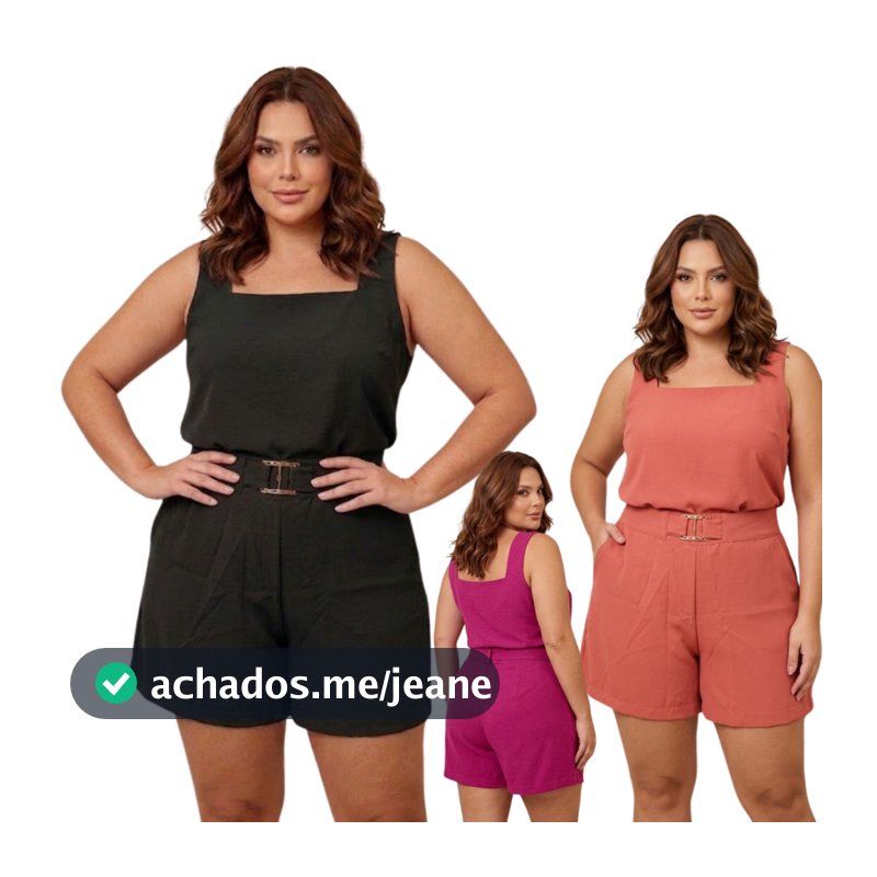 Conjunto Feminino Plus Size Premium – Short Soltinho + Blusa Moderna Veste até 52