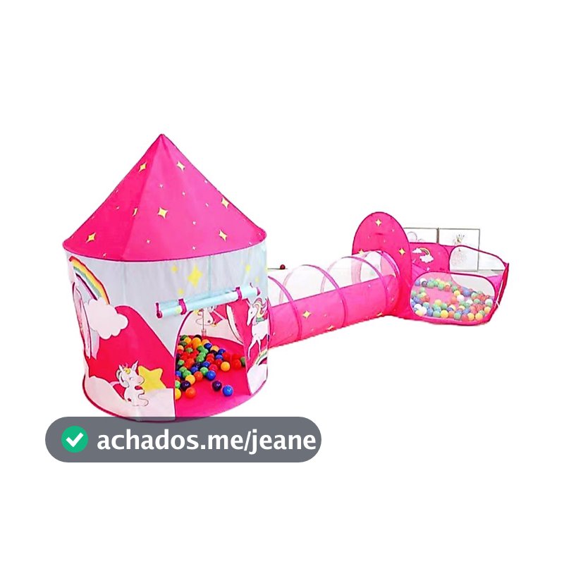 Barraca 3 em 1 Infantil Dobrável Piquenique das Princesas 3x1 Toca Tunel Com Variado Modelos