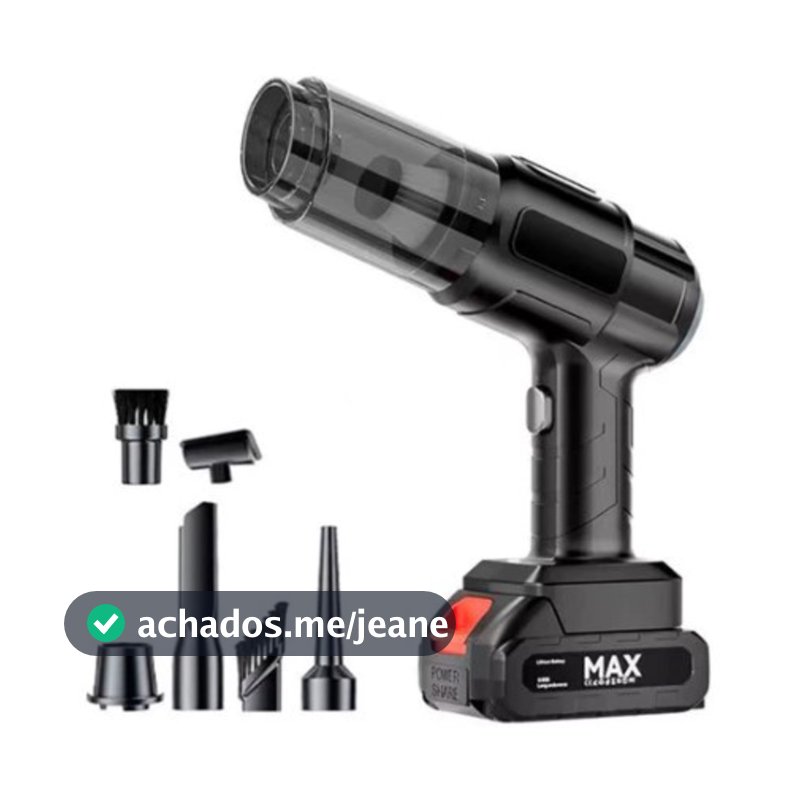 Aspirador de Pó Portátil Sem Fio Recarregável 21V para Carro, Casa e Cantos com Função Soprador