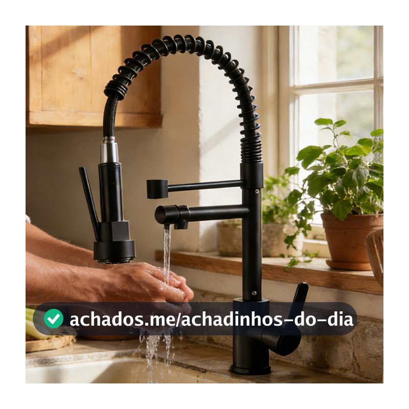 Torneira De Cozinha Gourmet Alça Única Com Extensor De Spray Tubo De Água Flexível Superior Prateado Para Ajuste