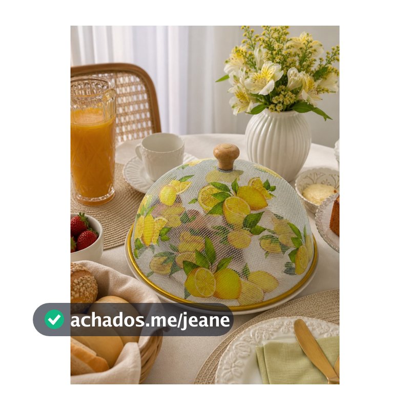 BOLEIRA DECORADA 30CM COBRE BOLO ARTESANATO FRUTA LIMÃO
