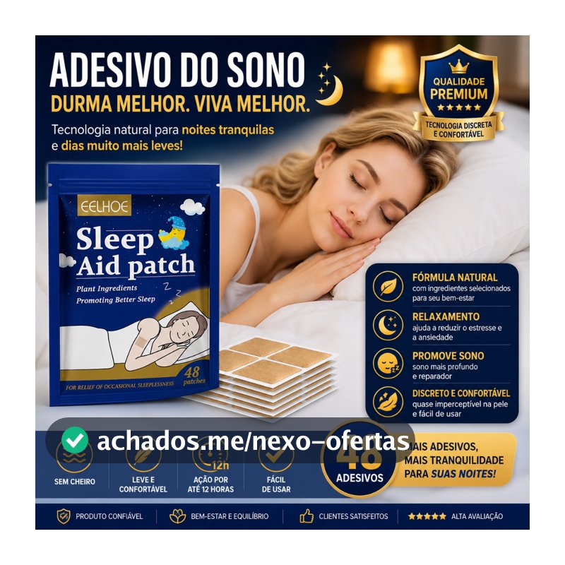 Adesivos para Sono Tranquilo - 48 Unidades, Fácil de Usar, Ingredientes Naturais