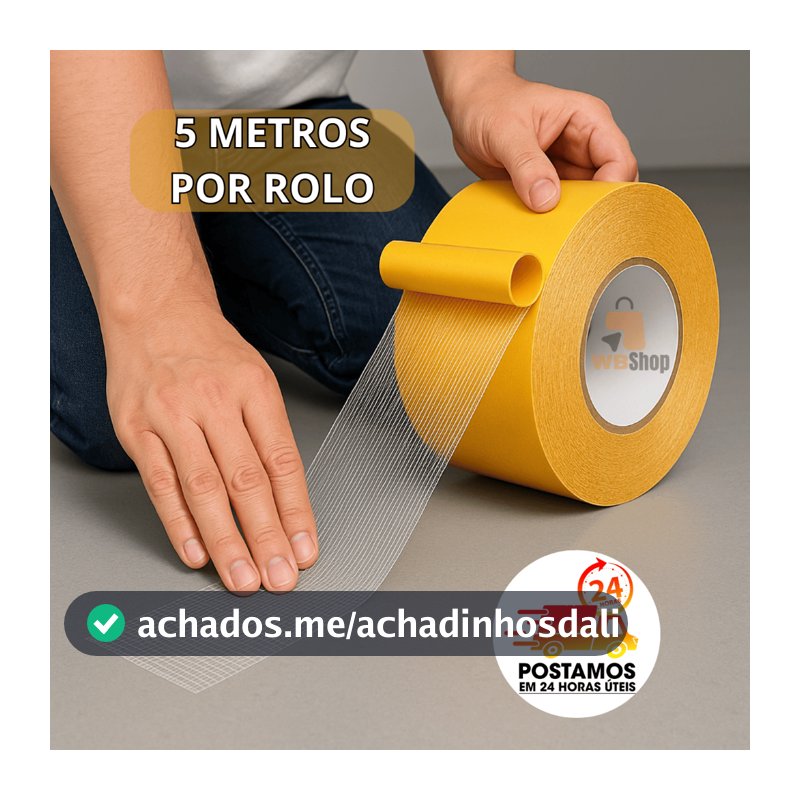 Fita Dupla Face Para Tapete Carpete Tecido De Fixação Resistente Impermeável