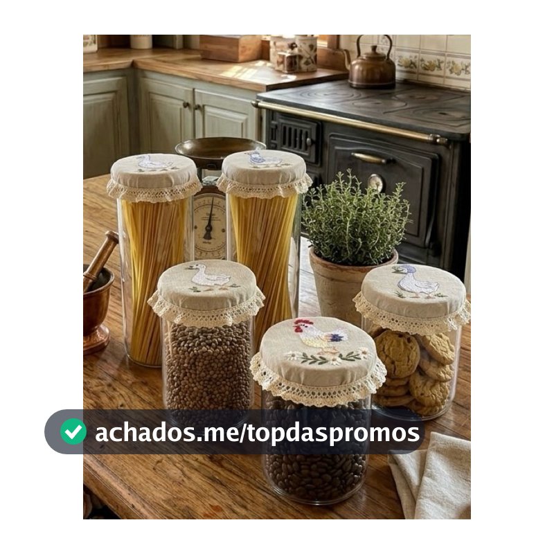Capa para Tampa de potes bordado