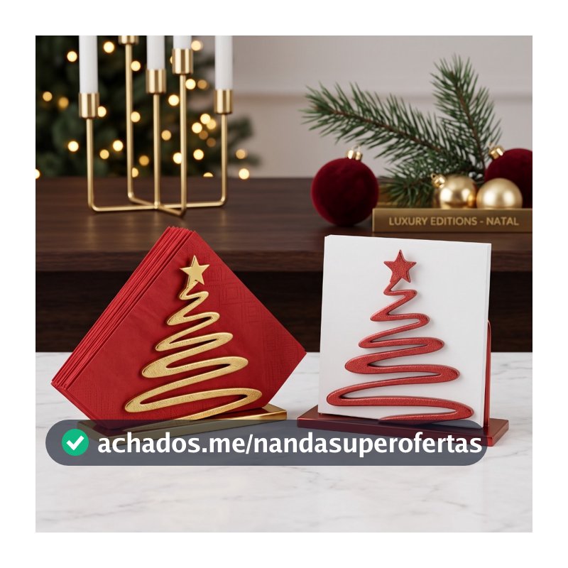 Porta Guardanapo Árvore Natal Mesa Posta Decoração Natalina Enfeite Decorativo Guardanapo Papel Tecido