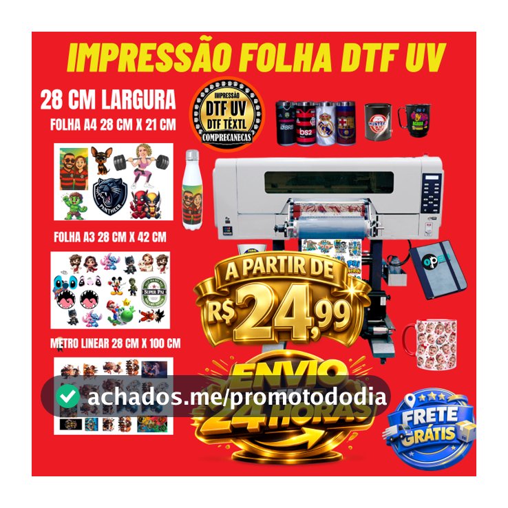 IMPRESSÃO DTF UV ENVIO IMEDIATO EM 24 HORAS - PARA CANECAS, TAÇAS, COPO AMERICANO.