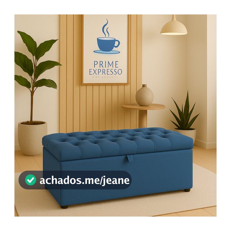 Baú Organizador Puff Estofado  Multiuso com para Sala, Quarto e Decoração