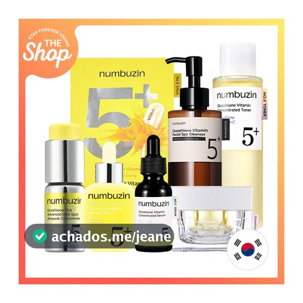[numbuzin] Linha De Cuidados Com A Pele Vitamina C E Glutationa No . 5 (Limpador/Toner/Ampola/Creme/Protetor Solar/Másca