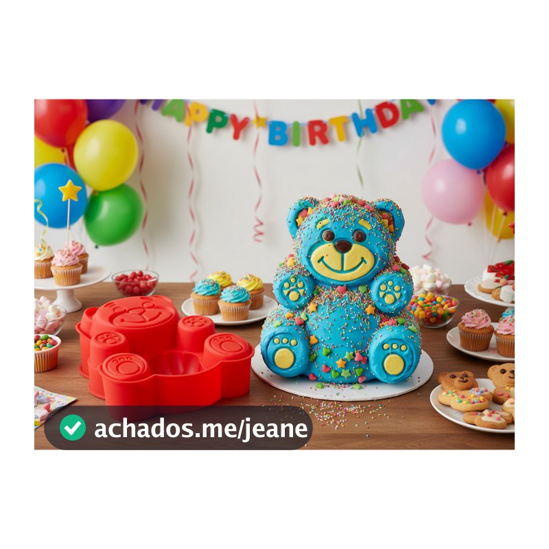 Forma de Silicone Urso Antiaderente Para Bolo Pudim Torta Cupcake Air Fryer Forno Freezer