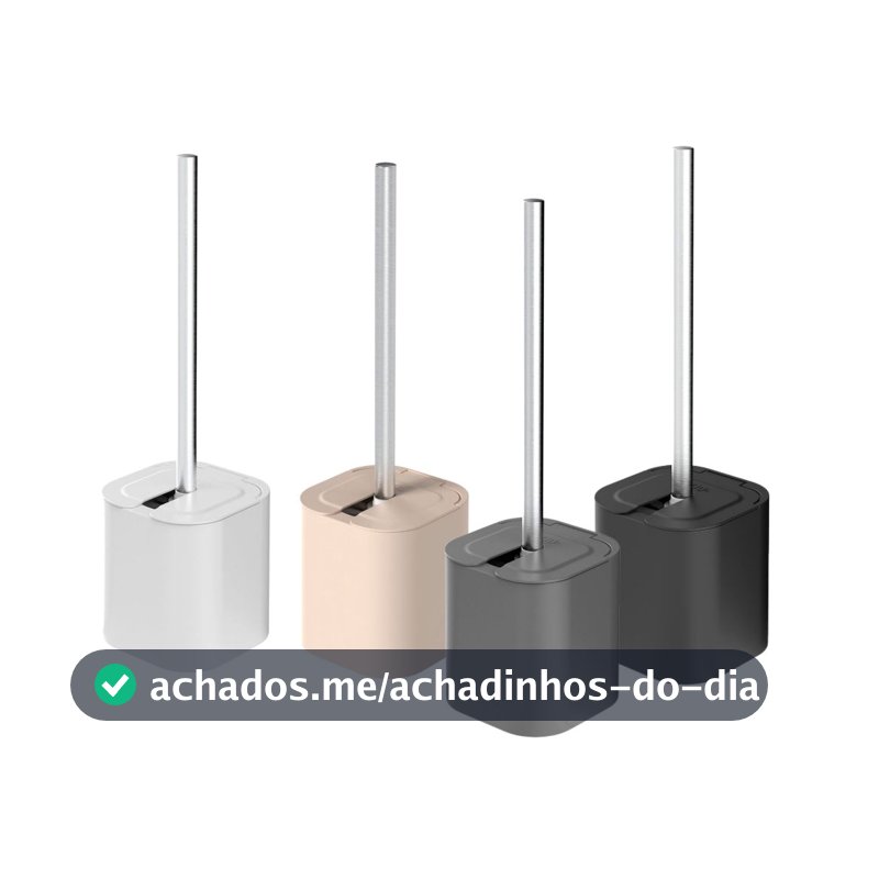 Escova De Vaso Sanitário para Com Suporte e Tampa - 38x11,5cm | Unitário 2 Unidades Linha Dual <OU>