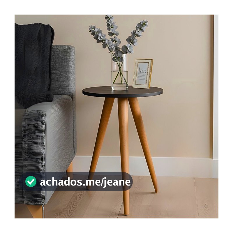 Mesinha De Centro Canto Cabeceira Redonda Pés Palito Pequena Decorativa Sofá Sala Quarto Madeira Mdf