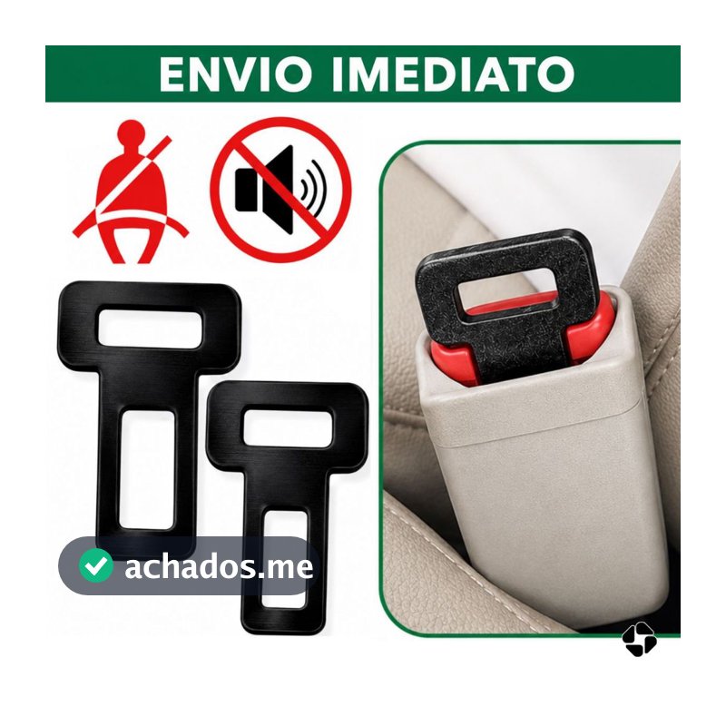 KIT 2 Fivela Lingueta Clip Cinto Segurança Carro Universal Anti Alarme Sonoro