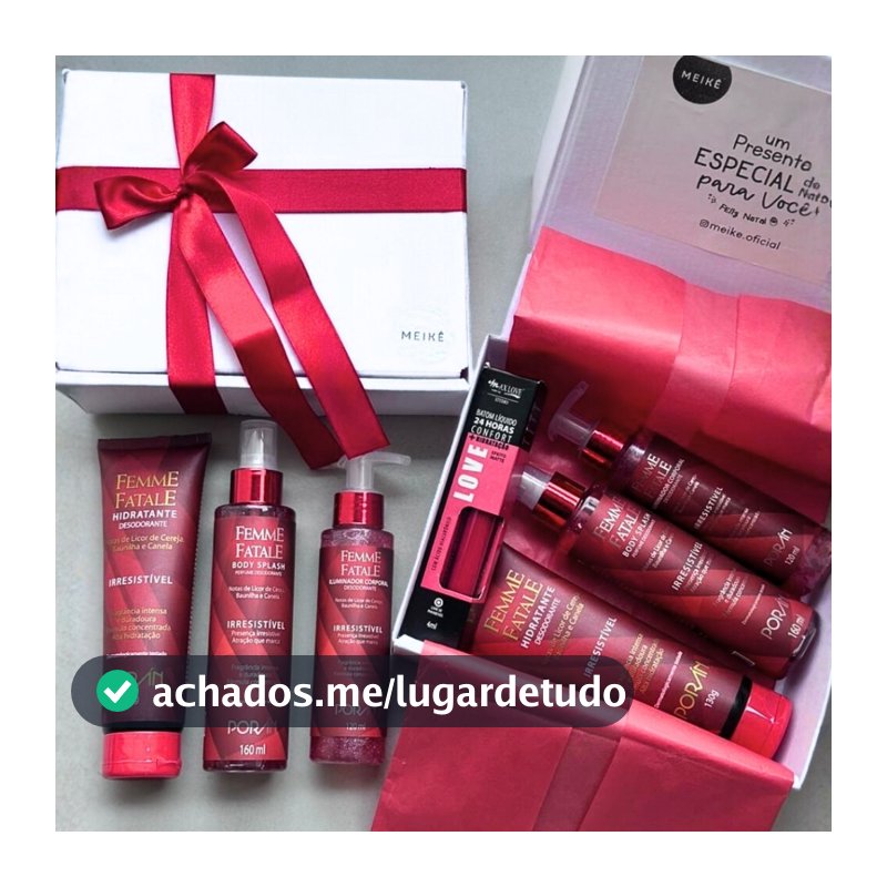 Kit Presente Meikê Aniversário / Natal /Dia dos Namorados /  Dia Das Mães / Perfume Cosméticos Hidratante Gloss Presente