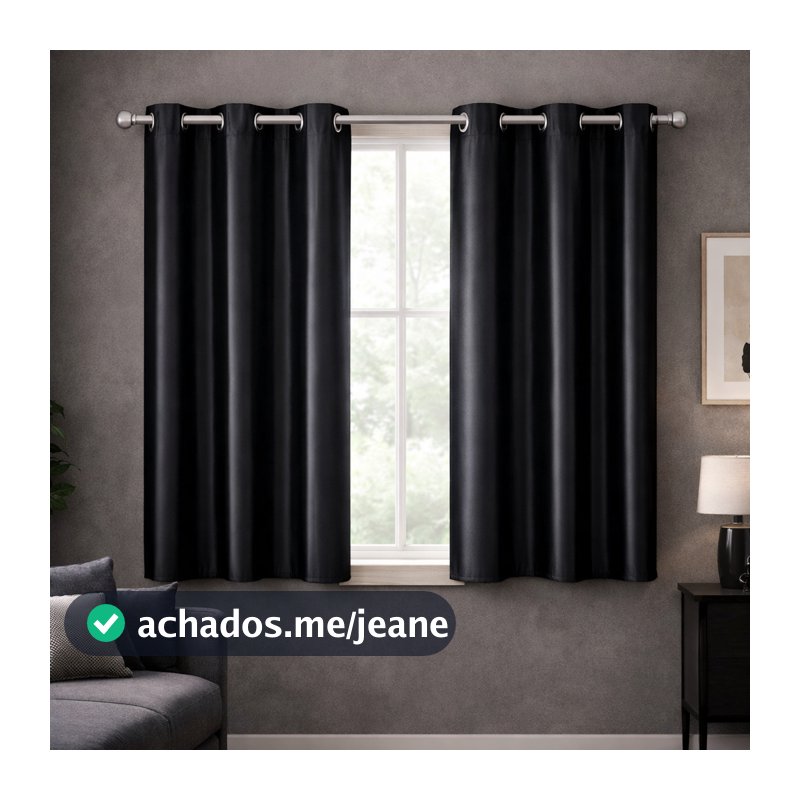 Cortina Blackout PVC 100% 2,80x1,80 Ilhós Bloqueia Luz Quarto Sala TV