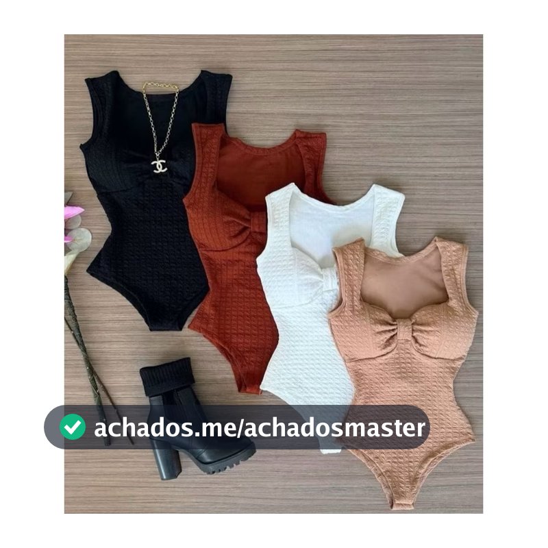 Body feminina Detalhe na Frente tejido Canelado