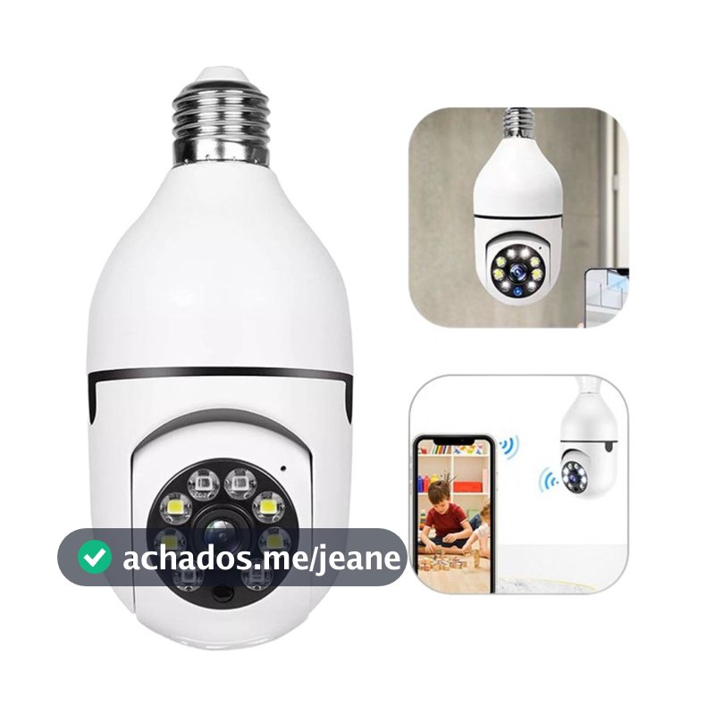 Câmera de segurança wi-fi ip sem fio 360 Lâmpada yoosee icsee full HD visão noturna 8177 - bivolt