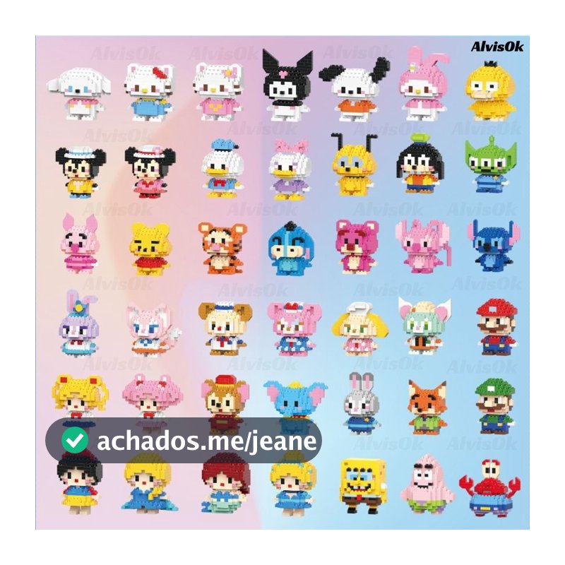 Brinquedo Blocos de Montar Infantil Educativo Animais De Brinquedo Anime Mini Brinquedos