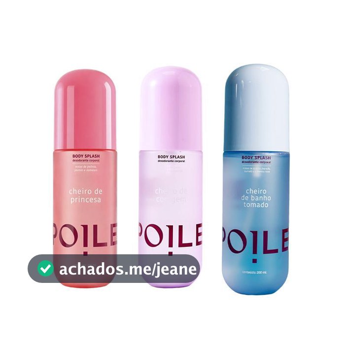 Kit 3 Body Splashes Femininos Princesa Coragem Banho Tomado Perfume Corporal 200ml Spoiler