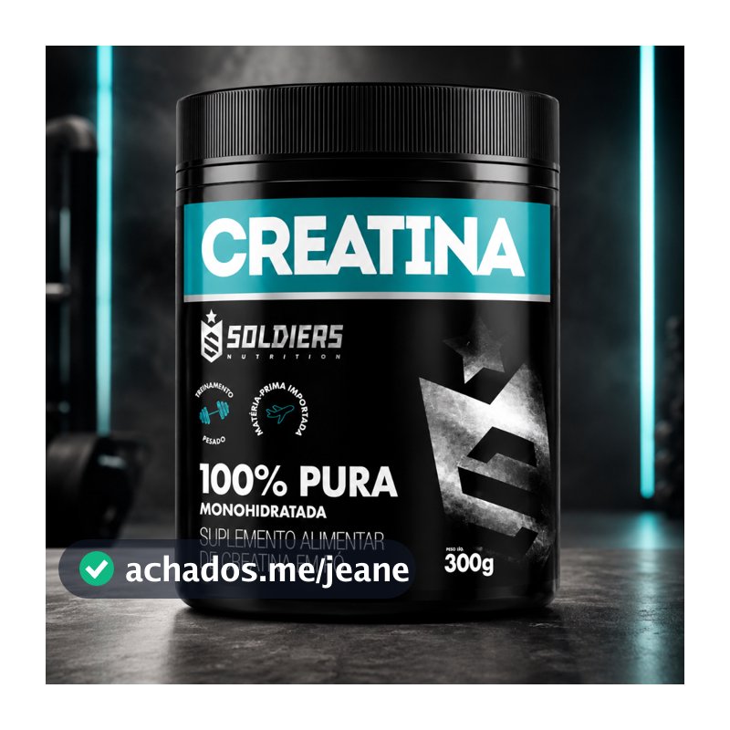 Creatina 300g Suplemento Monohidratada em Pó 100% Pura Importada - Soldiers Nutrition