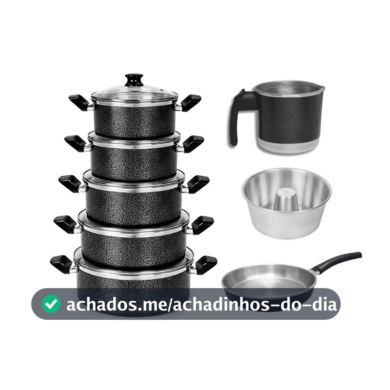Kit Jogo de Panelas 6 peças com Tampa de Vidro para Cozinha Moderna
