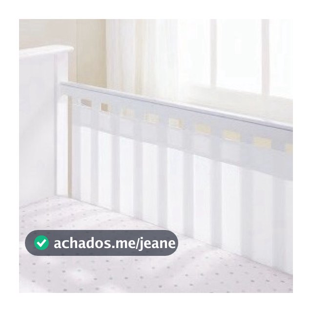 Protetor de Berço Tela Respirável 2 lados Grade Padrão Americano BRANCO LISO AGUARD BABY