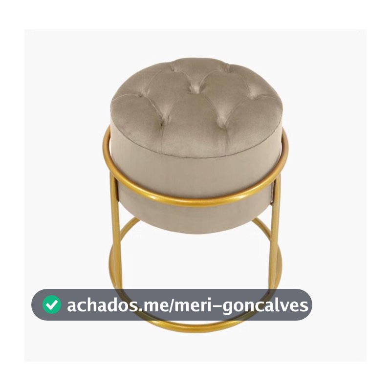 Puff Argola Moderno para Sala Decoração Loja Luxo Veludo