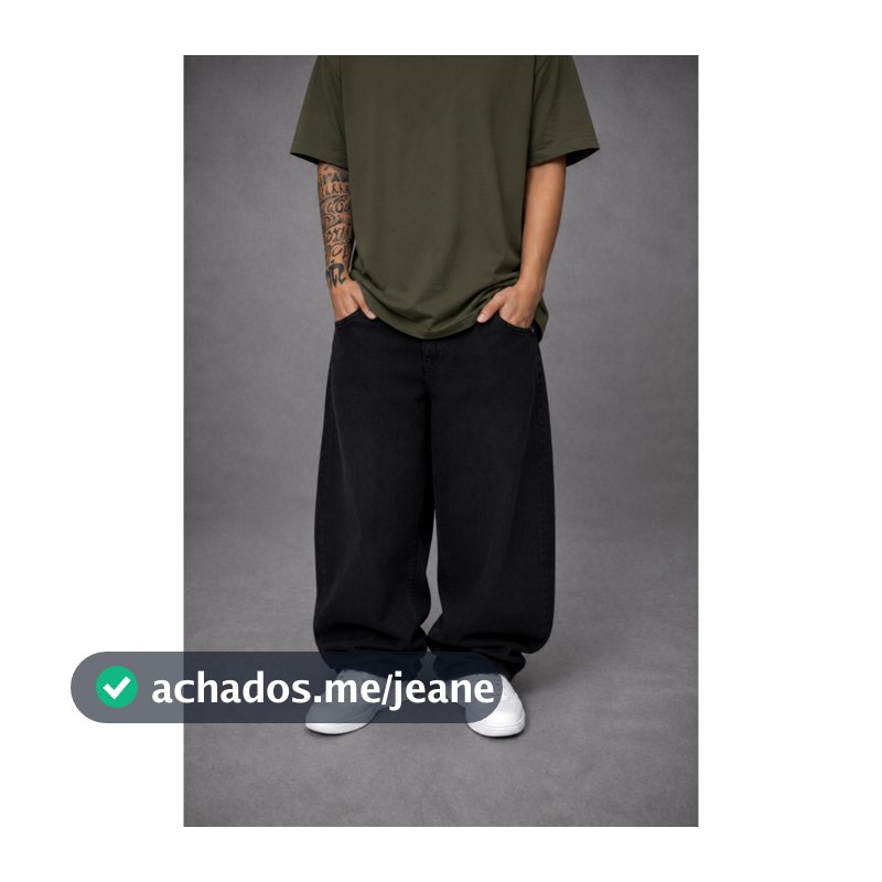 Calça balão jeans de elástico na cintura plus size boca larga reta streetwaer bag
