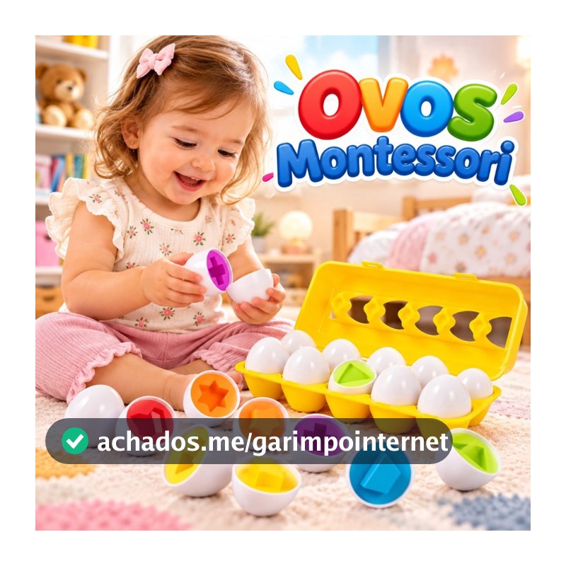 Brinquedo Educativo Jogo Encaixe Cartela 12 Ovos Coloridos Montessore COLORIDOS