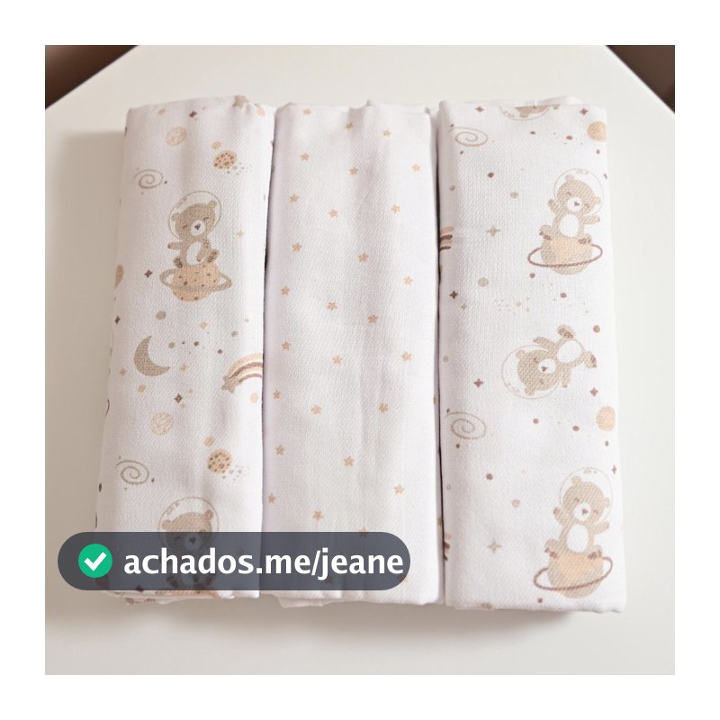 Cueiro para Bebê 03 Unidades 50 cm x 80 cm Bublim