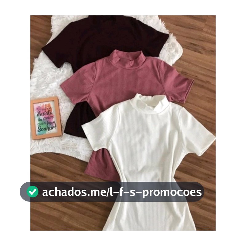 Kit 3 Blusas Femininas Estilosas Gola Alta Com Manga Curta Lisa Sem Estampa PREMIUM em Algodão