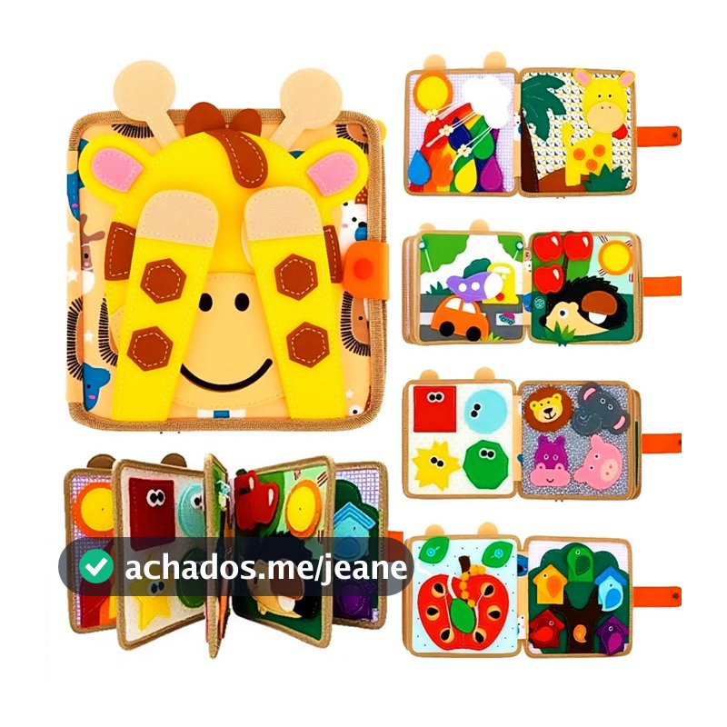 Livro de Atividades em Feltro Montessori Sensoriais Educativos de Viagem para Meninos e Meninas