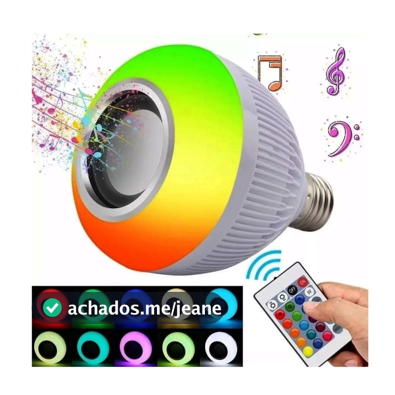 Lampada Musical Caixa Som Bluetooth Led Rgb Com Controle