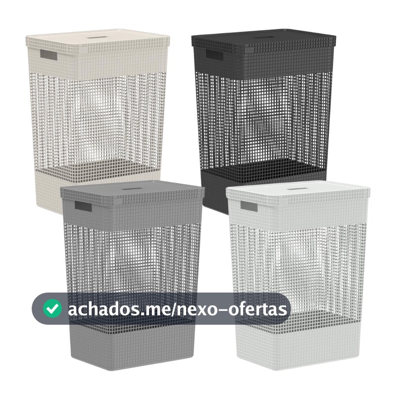 Cesto Roupa Suja Brinquedos Organizador Lavanderia C/ Tampa 49L