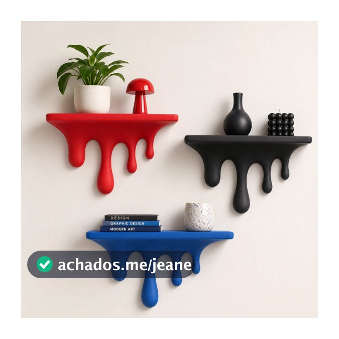 Kit 3 Nichos Prateleiras Escorrendo Decorativas Modernas Parede