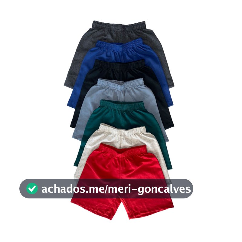 Kit 3 Bermudas Short Infantil Tactel Liso Sortido Menino Menina