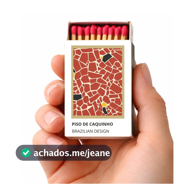 Caixa de fósforo Imã - Piso de caquinhos - Tulipa Coral