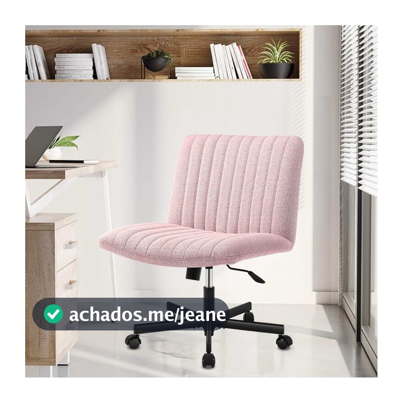 Cadeira de Escritório Ergonômica com Rodas, Estofado Acolchoado Grosso e Base Ajustável