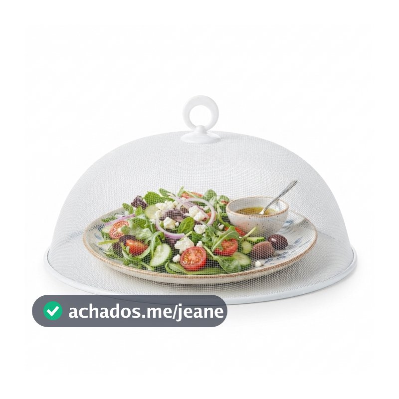 Tela Protetora para Alimentos Lyor Metal Revestido Branco Ideal para Churrascos e Piqueniques Protege Pratos e Travessas