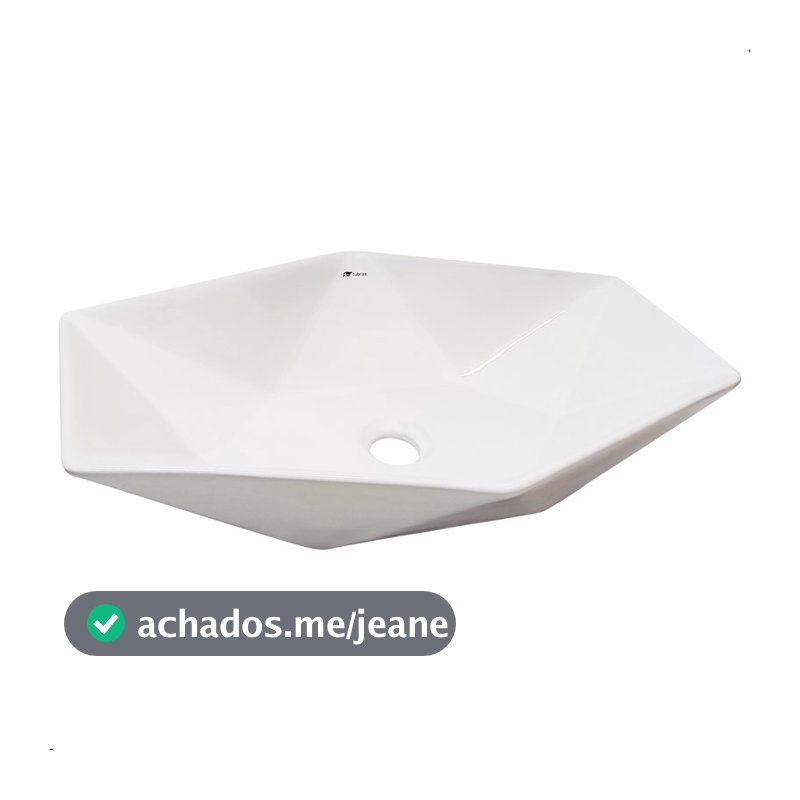 CUBA PIA CERAMICA PORCELANA BANHEIRO LAVABO DE APOIO DIAMANTE BRANCA 63x41 TUBRAX - BAB0021