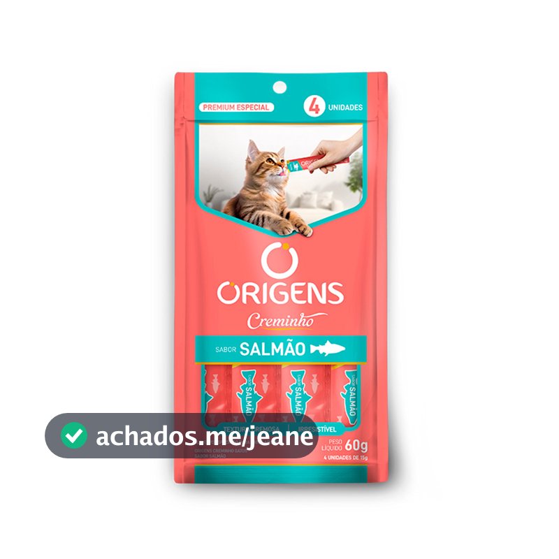 Petisco Origens Creminho Para Gatos Sabor Salmão 60g