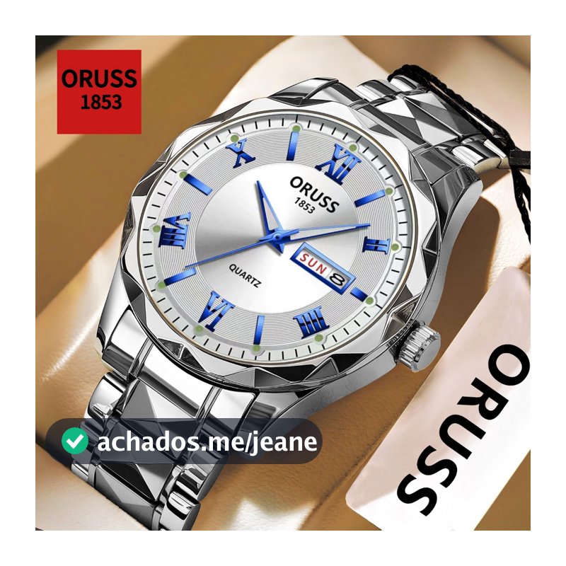 ORUSS Original Masculino Aço Inoxidável Calendário Duplo Luxo Luminoso Relógio À Prova D 'Água Negócios Moda Versão Core