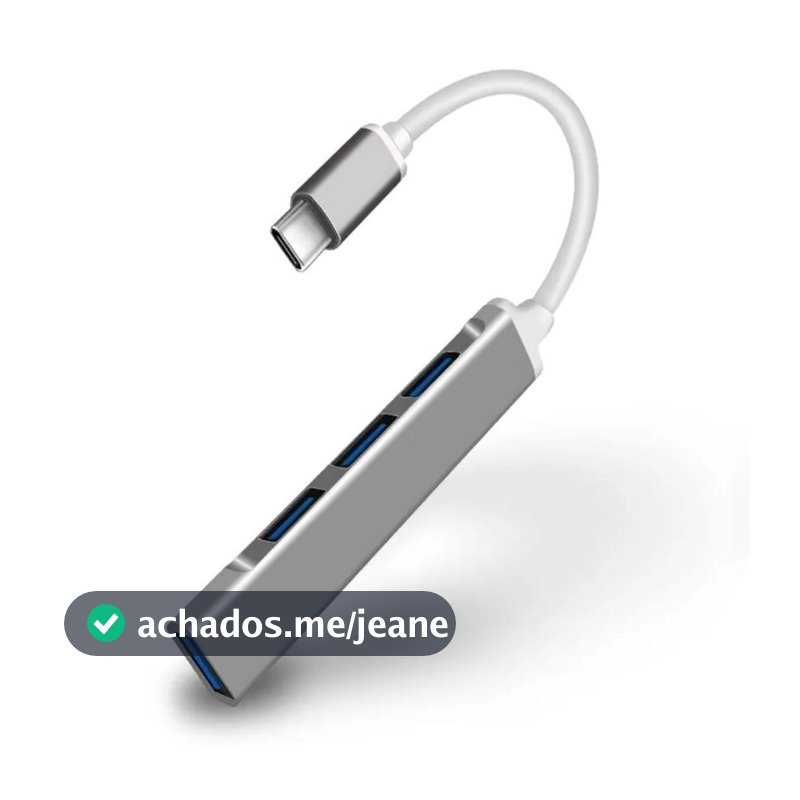 Hub USB Tipo C 4 Portas 3.0 e 2.0 Adaptador Notebook PC Expansor USB Alta Velocidade
