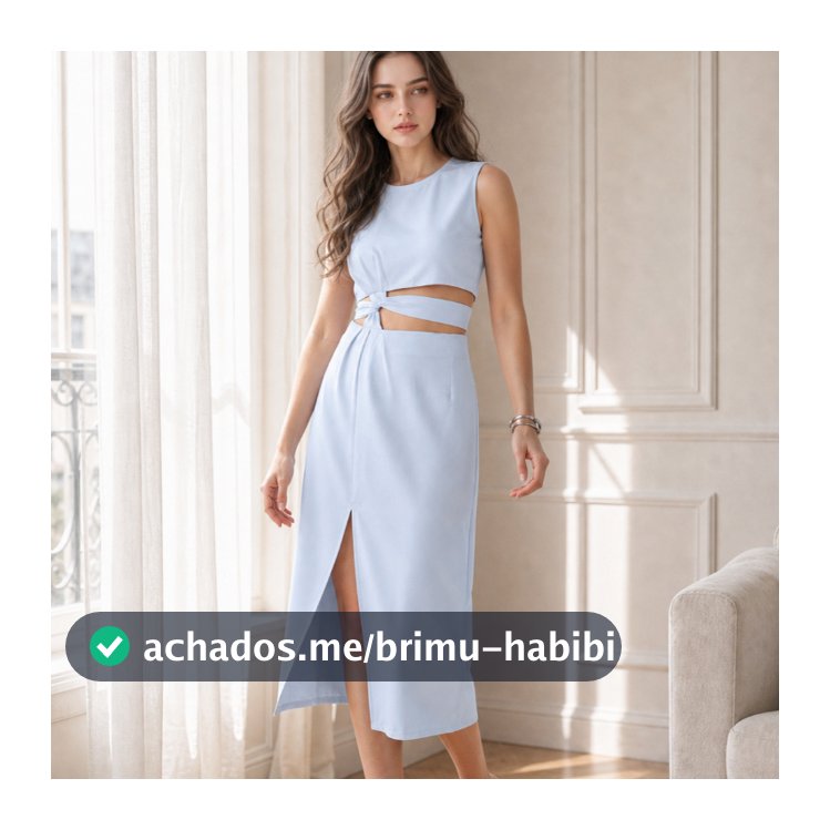 Conjunto 110 feminina com fita de amarrar tecido alfaiataria sem manga com recorte