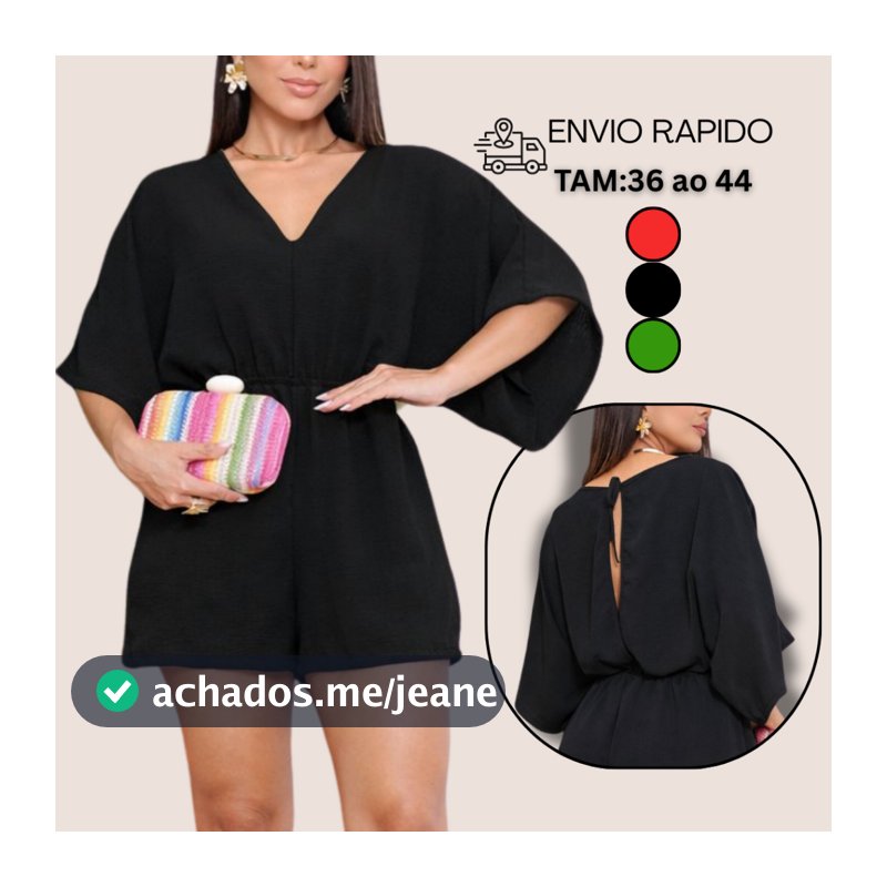 MACAQUINHO FEMININO TENDENCIA DUNA SOLTINHO MACAÇÃO CURTO LUXO AMARRA NAS COSTA