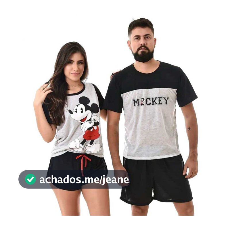 Kit 02 Pijama Casal Adulto Em Malha PV Light Verão Masculino e Feminino